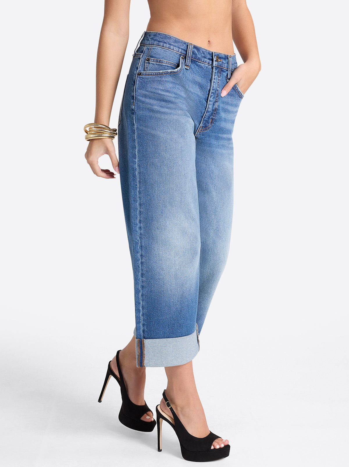 Valentine Wide Leg Boyfriend Jeans in High Road | Jessica Simpson Women