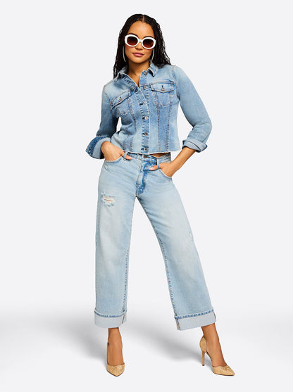 Valentine Wide Leg Boyfriend Jeans in Dearest | Jessica Simpson Women