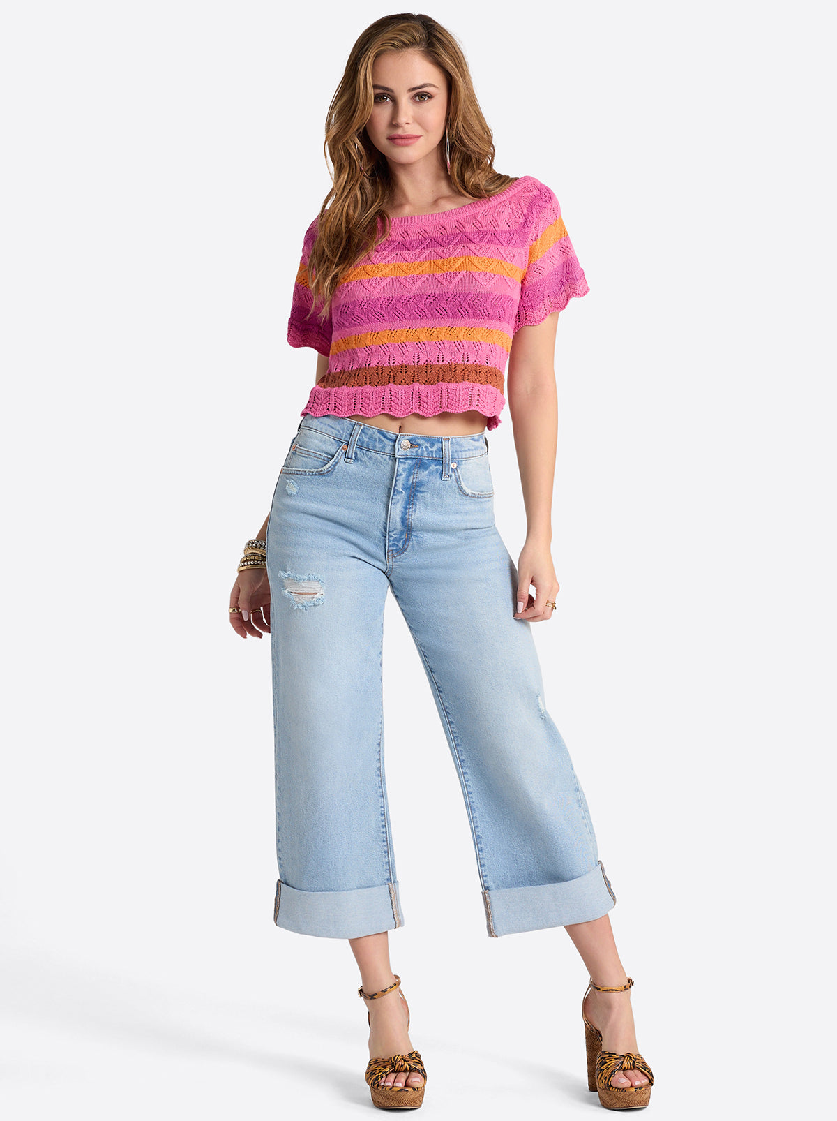 Valentine Wide Leg Boyfriend Jeans in Dearest | Jessica Simpson Women