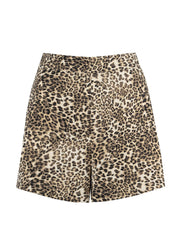 Jacinda Tailored Short in Vanilla Ice Petite Leopard | Jessica Simpson Women