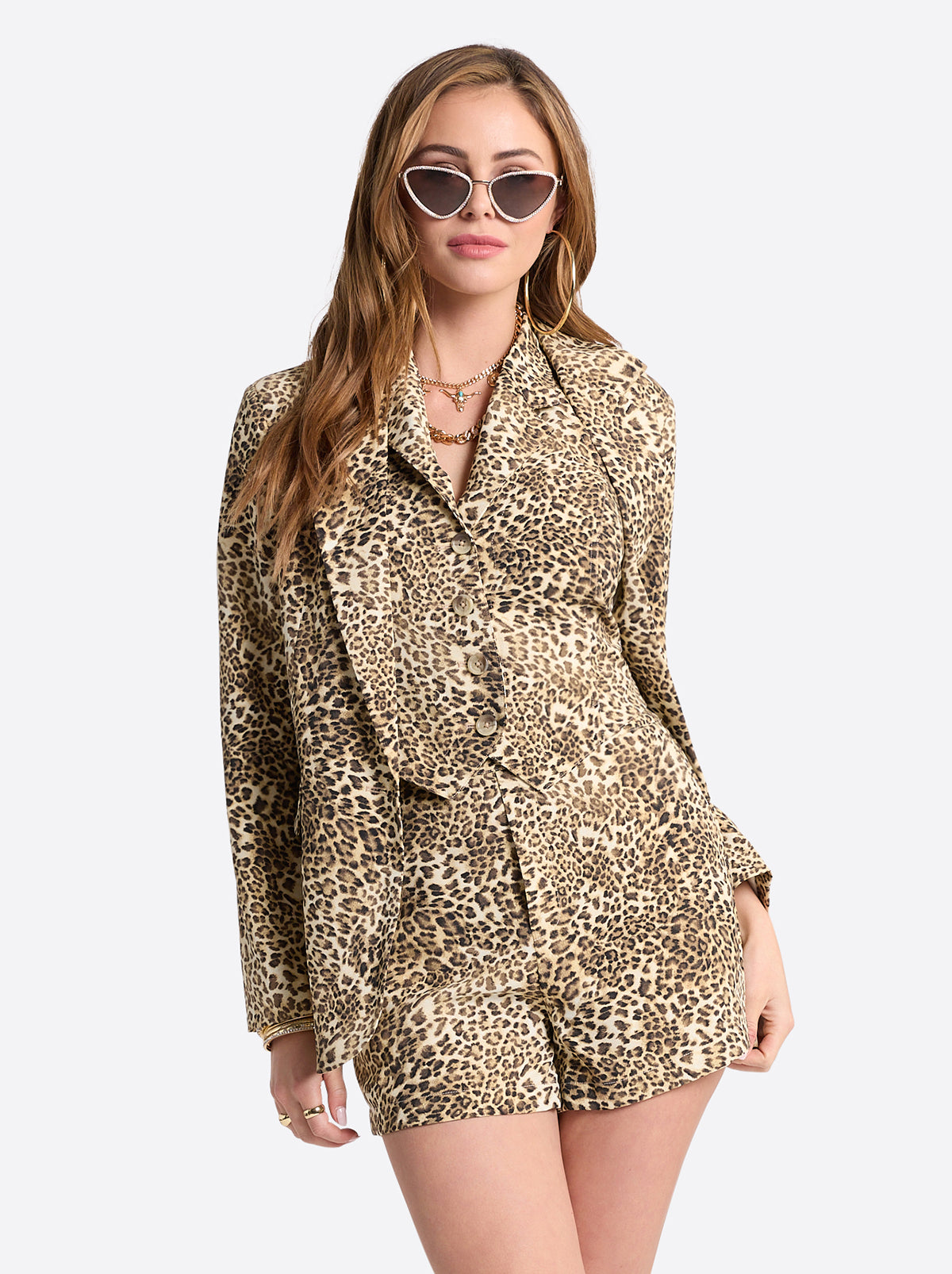 Kailani Blazer in Vanilla Ice Petite Leopard | Jessica Simpson Women