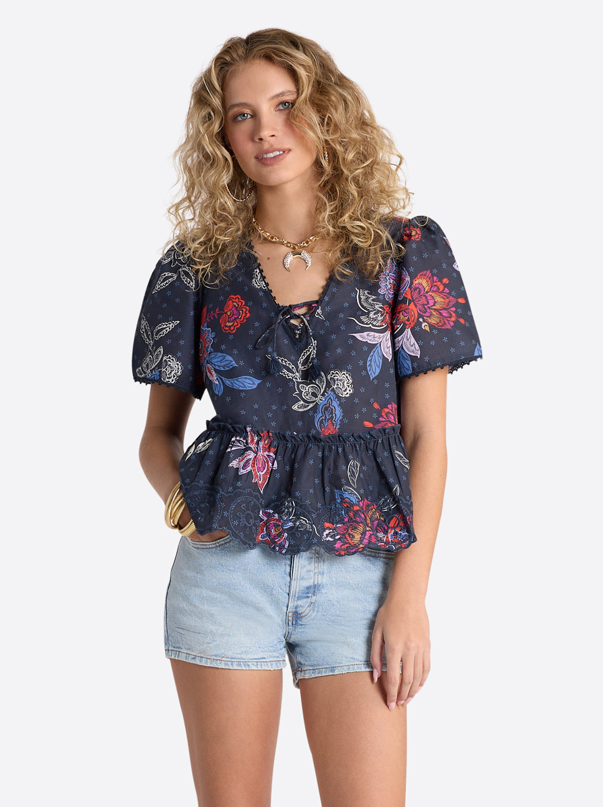 Raquelle Blouse in Polar Night Colorful Rio | Jessica Simpson Women
