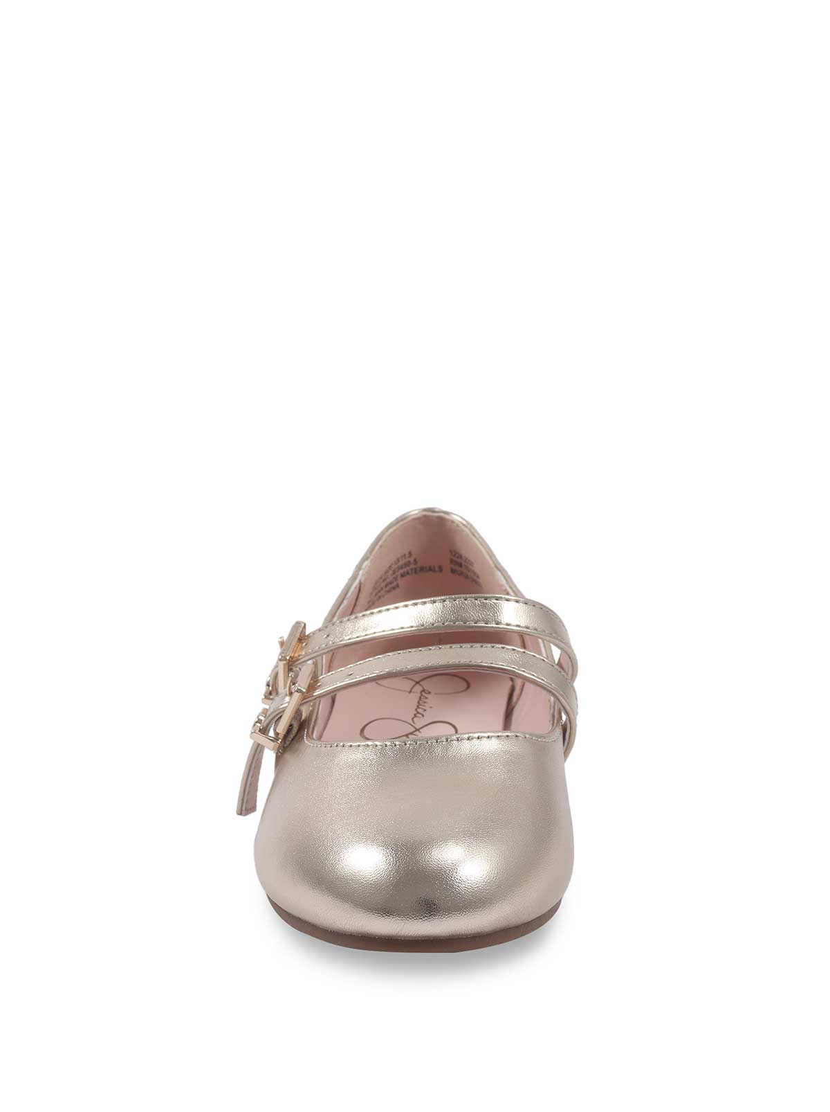 Little Girls' Amy Double Strap Ballet Flat in Soft Gold | Jessica Simpson Women