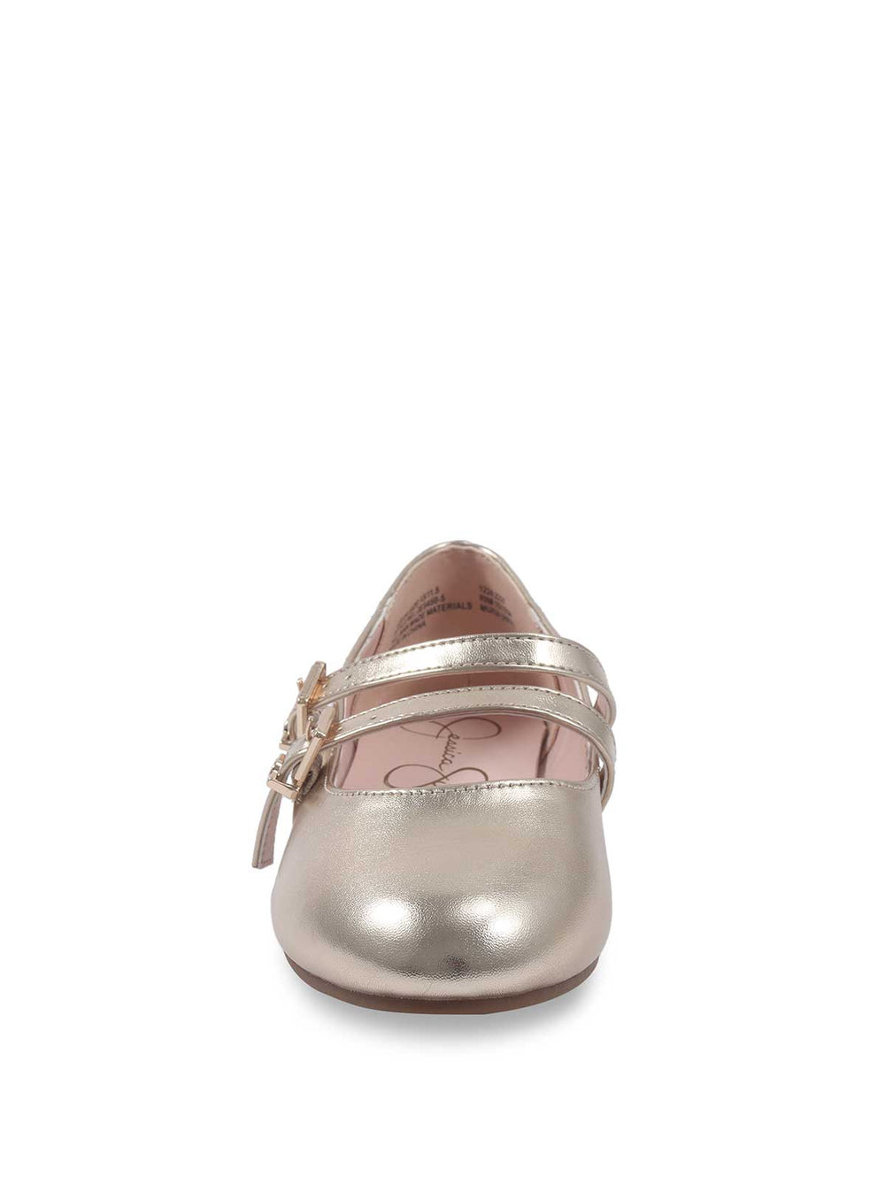 Little Girls' Amy Double Strap Ballet Flat in Soft Gold | Jessica Simpson Women