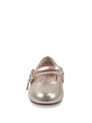 Little Girls' Amy Double Strap Ballet Flat in Soft Gold | Jessica Simpson Women