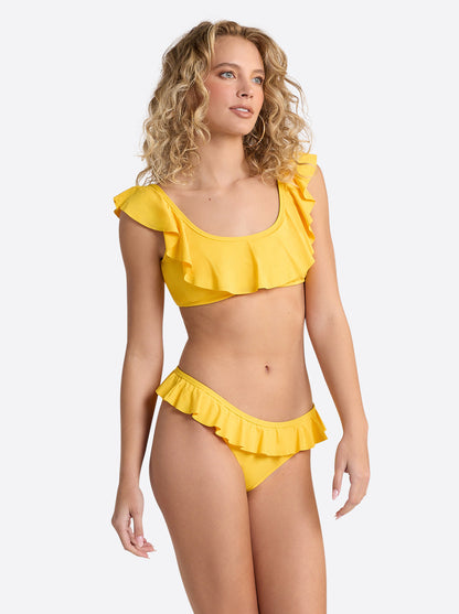 Solids Ruffle Bralette in Tangerine | Jessica Simpson Women