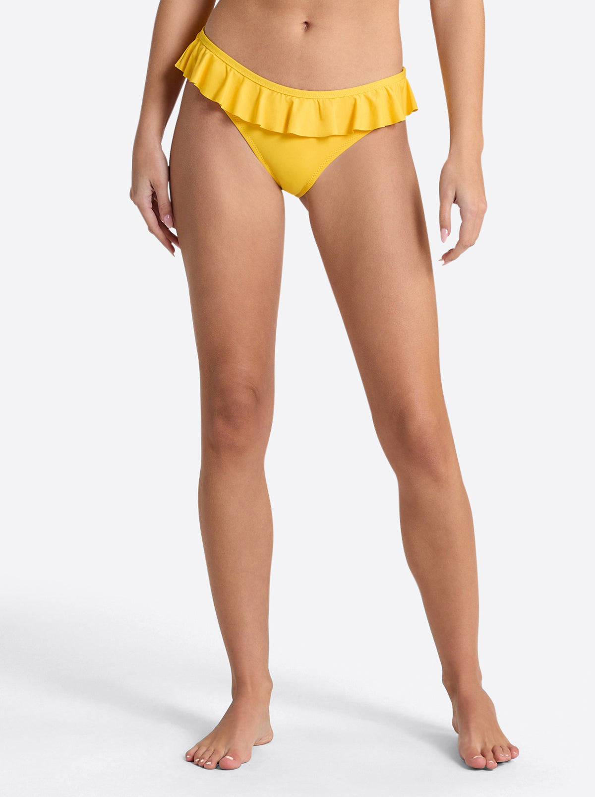 Solids Ruffle Bikini Bottom in Tangerine | Jessica Simpson Women