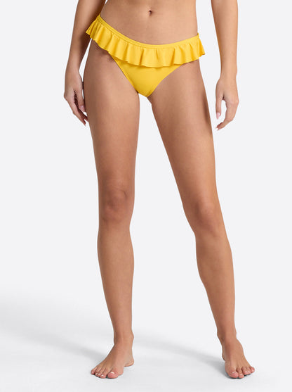 Solids Ruffle Bikini Bottom in Tangerine | Jessica Simpson Women