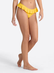 Solids Ruffle Bikini Bottom in Tangerine | Jessica Simpson Women