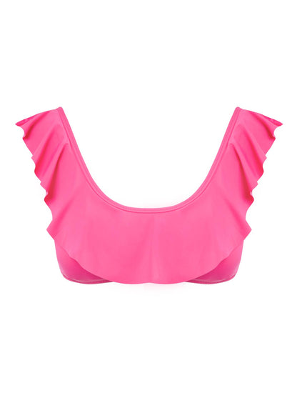Solids Ruffle Bralette in Hot Pink | Jessica Simpson Women