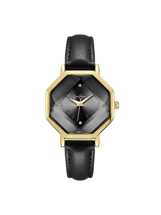 Octagonal Face Watch in Black | Jessica Simpson Accessories