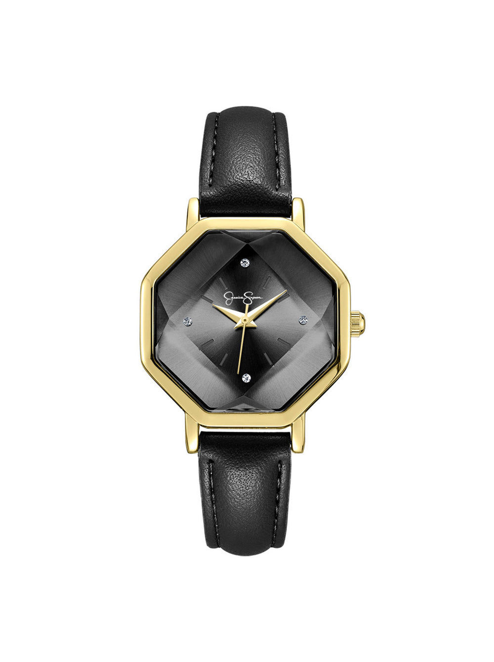 Octagonal Face Watch in Black | Jessica Simpson Accessories