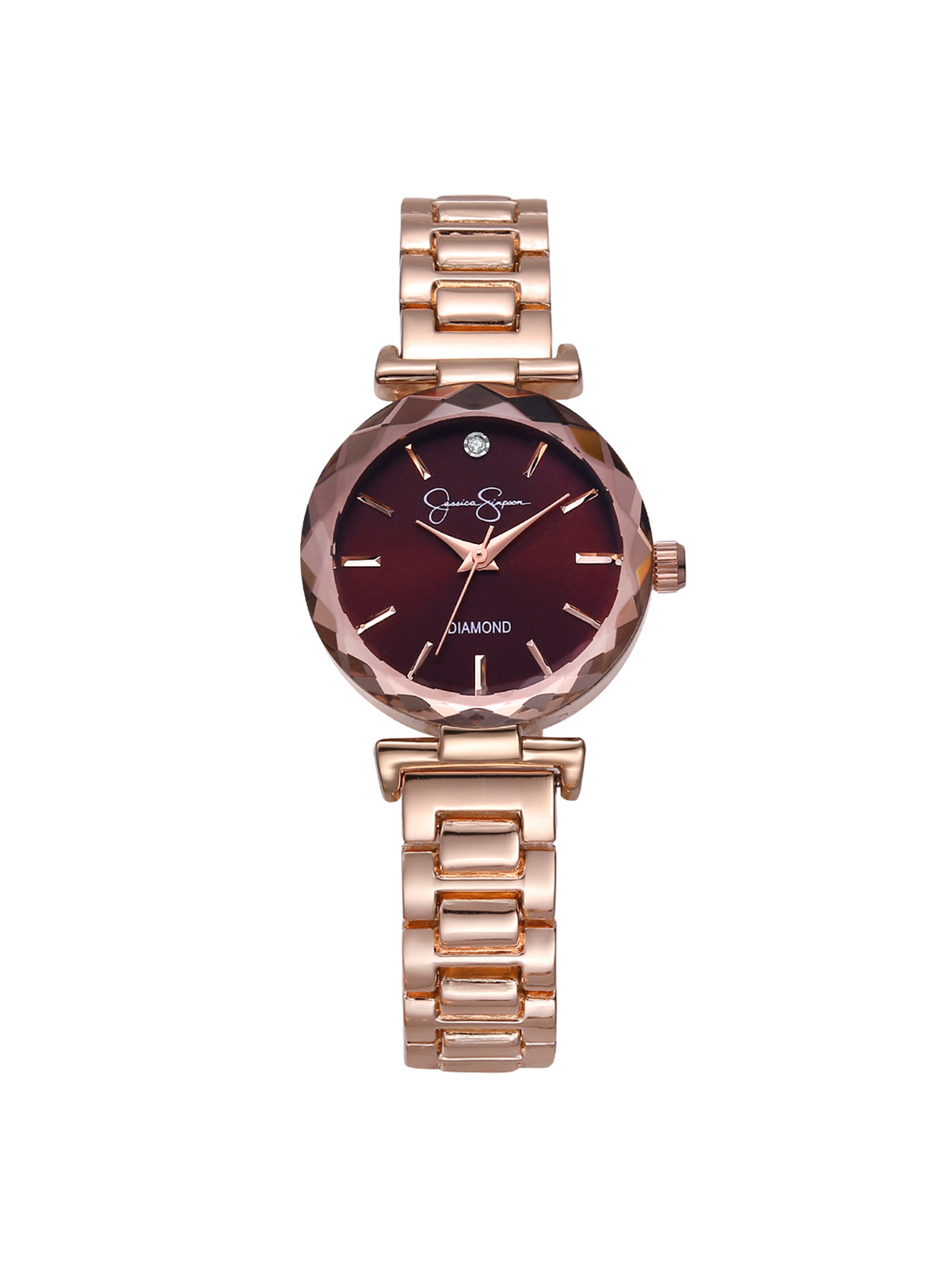 Diamond Dial Bracelet Watch in Rose Gold | Jessica Simpson Accessories