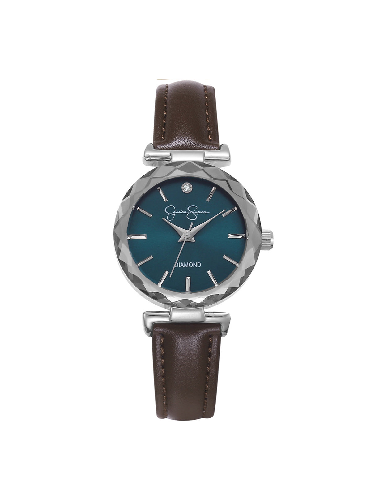 Circle Case Watch in Dark Brown | Jessica Simpson Accessories